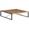 Stolik kawowy, 140x140x40 cm, surowe drewno mango