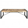 Stolik kawowy, 140x140x40 cm, surowe drewno mango
