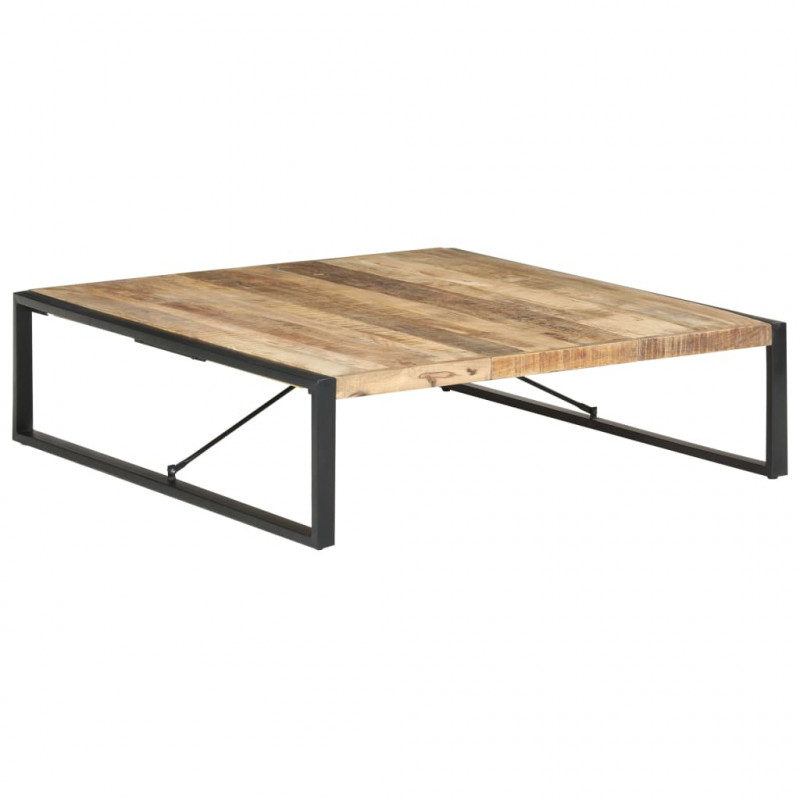 Stolik kawowy, 140x140x40 cm, surowe drewno mango