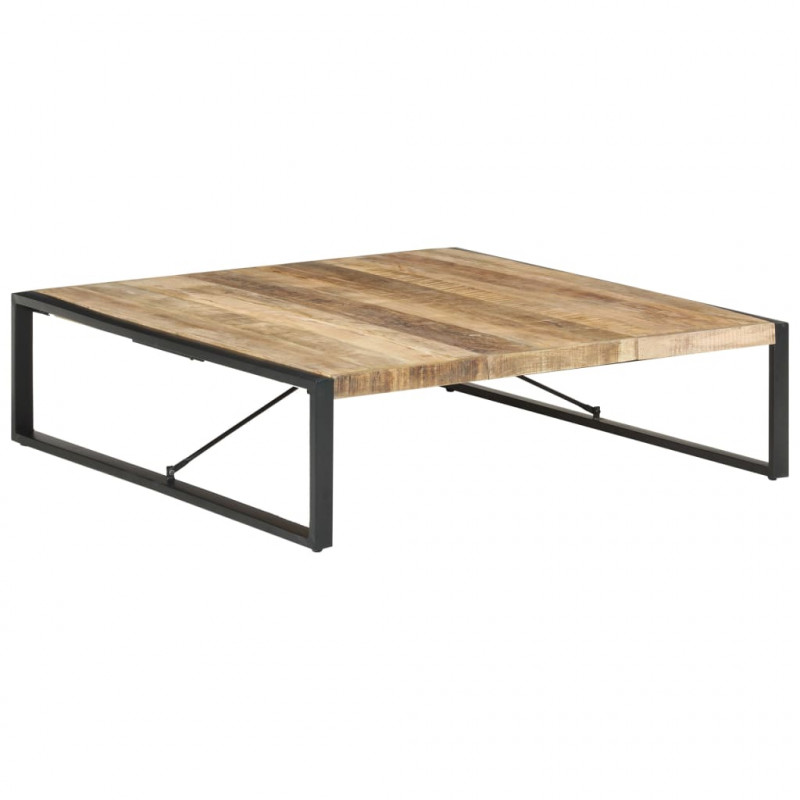 Stolik kawowy, 140x140x40 cm, surowe drewno mango