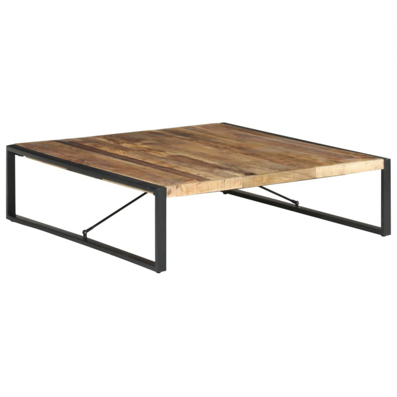 Stolik kawowy, 140x140x40 cm, surowe drewno mango