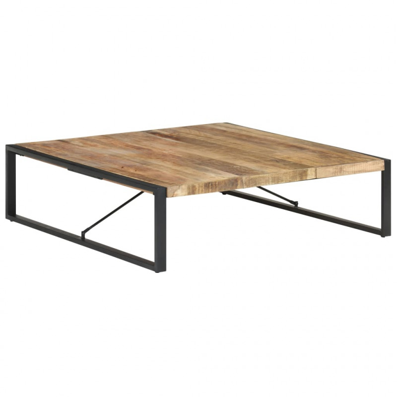 Stolik kawowy, 140x140x40 cm, surowe drewno mango
