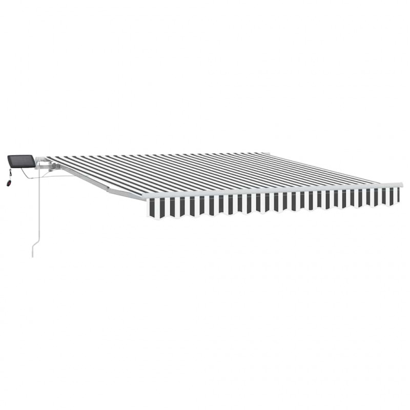 Ręcznie zwijana markiza z LED, antracytowo-biała, 300x250 cm