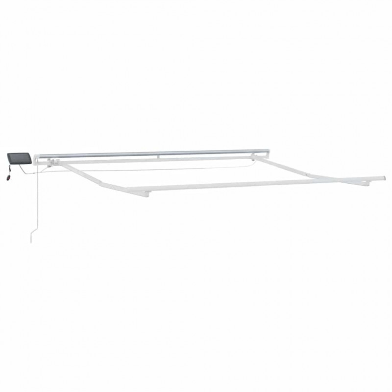 Ręcznie zwijana markiza z LED, antracytowo-biała, 300x250 cm