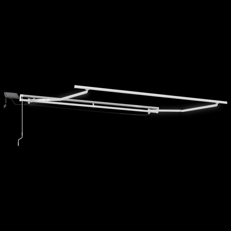Ręcznie zwijana markiza z LED, antracytowo-biała, 300x250 cm