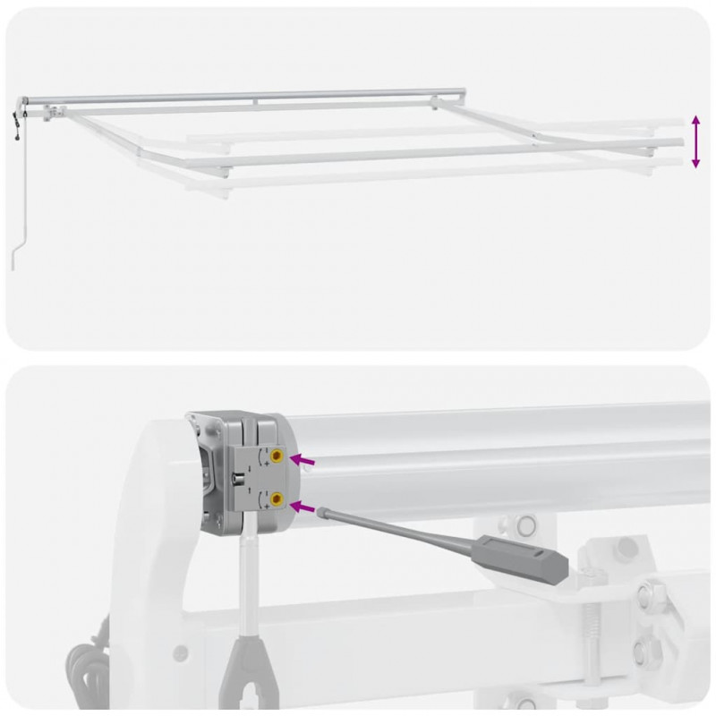 Automatycznie zwijana markiza, antracytowo-biała, 300x250 cm