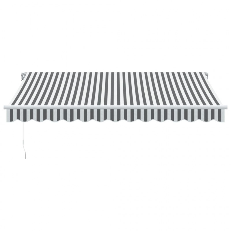 Ręcznie zwijana markiza z LED, antracytowo-biała, 350x250 cm