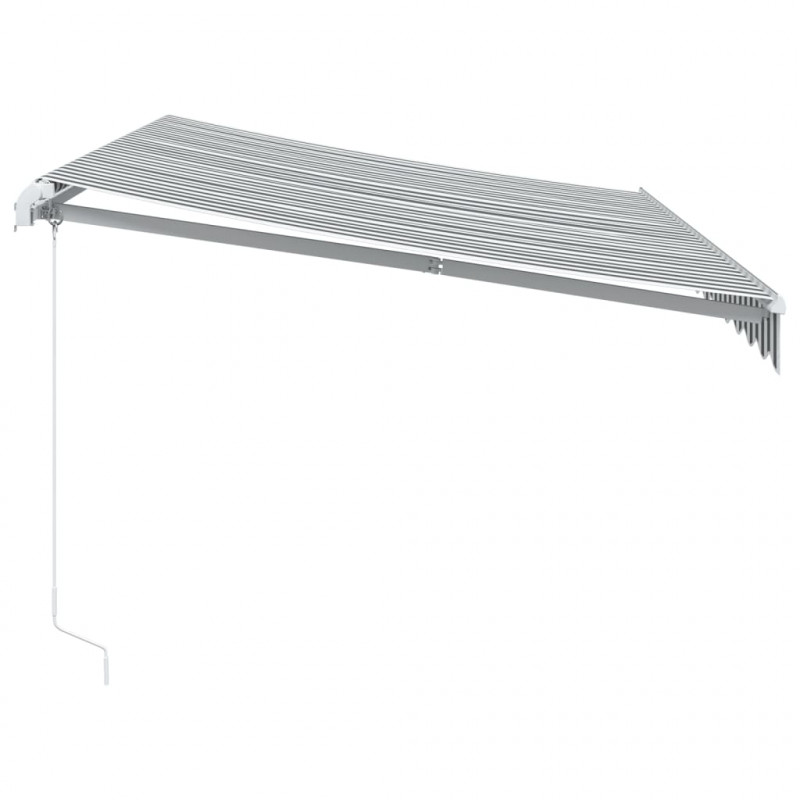 Ręcznie zwijana markiza z LED, antracytowo-biała, 350x250 cm