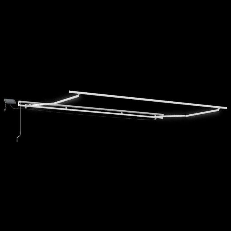 Ręcznie zwijana markiza z LED, antracytowo-biała, 450x300 cm