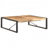 Stolik kawowy, 120 x 120 x 40 cm, surowe drewno mango