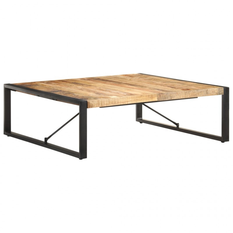 Stolik kawowy, 120 x 120 x 40 cm, surowe drewno mango