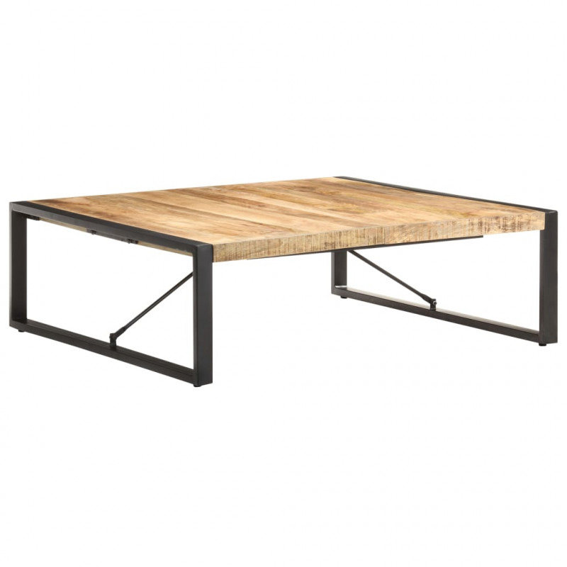 Stolik kawowy, 120 x 120 x 40 cm, surowe drewno mango