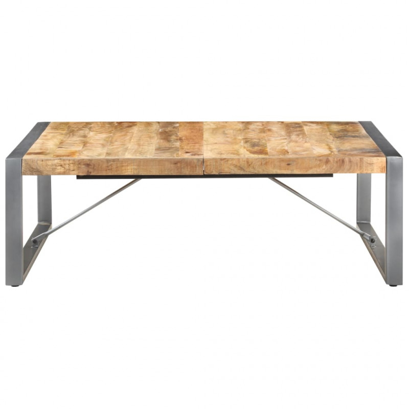 Stolik kawowy, 120 x 120 x 40 cm, surowe drewno mango