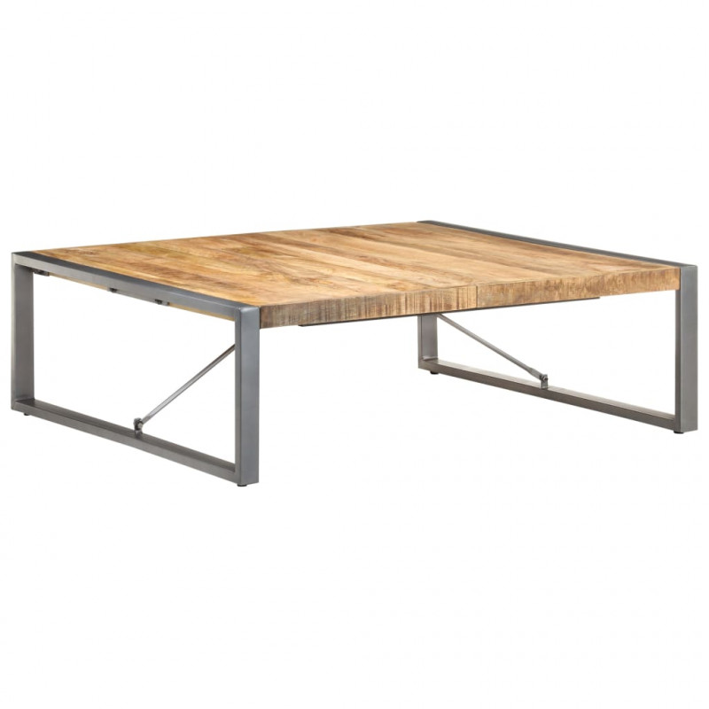 Stolik kawowy, 120 x 120 x 40 cm, surowe drewno mango