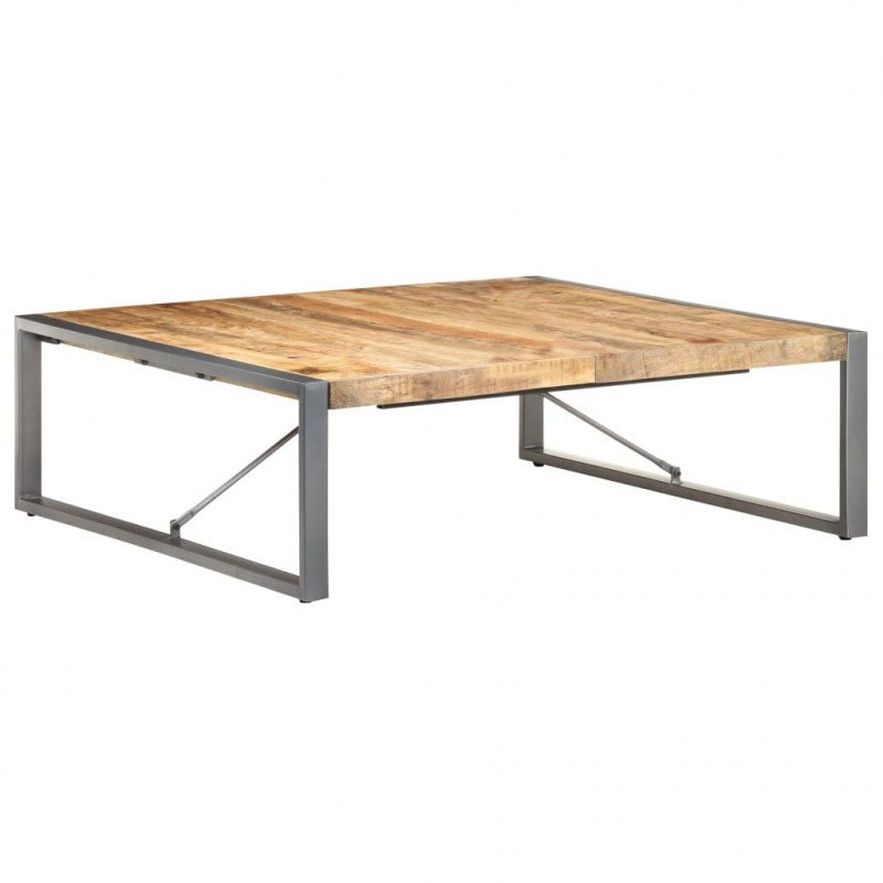 Stolik kawowy, 120 x 120 x 40 cm, surowe drewno mango