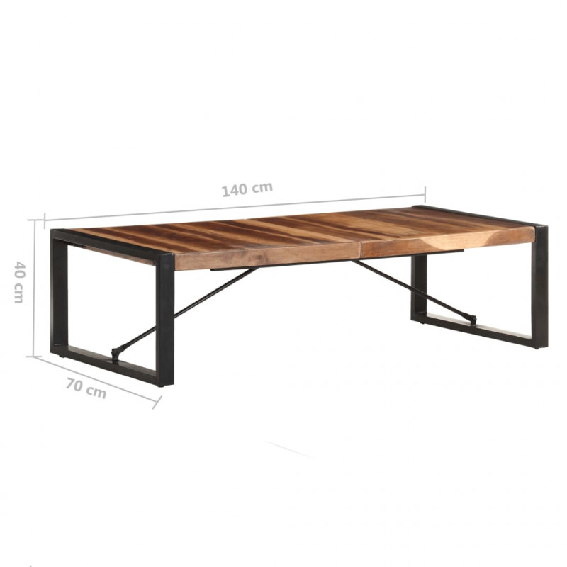 Stolik kawowy, 140x70x40 cm, lite drewno