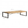 Stolik kawowy, 180 x 90 x 40 cm, surowe drewno mango