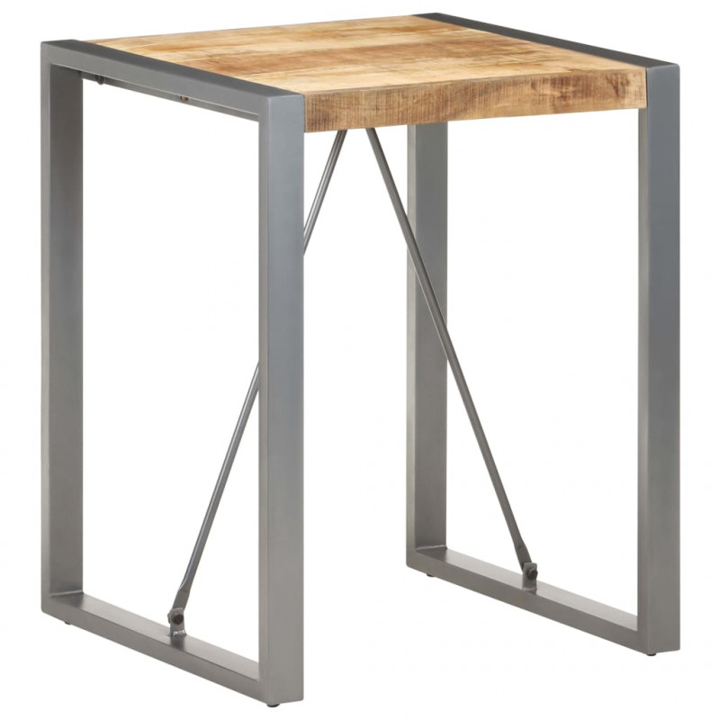 Stolik jadalniany, 60x60x75 cm, lite surowe drewno mango