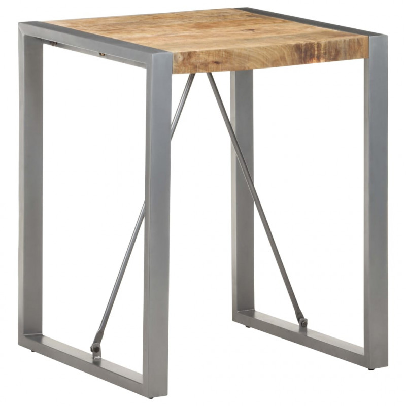 Stolik jadalniany, 60x60x75 cm, lite surowe drewno mango
