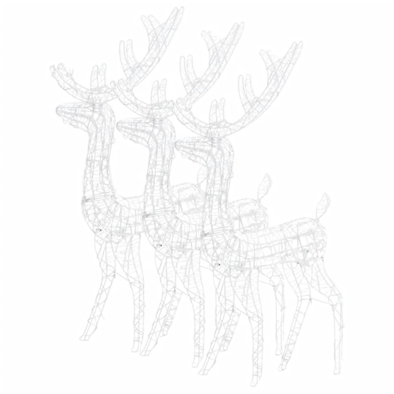 Akrylowe renifery ozdobne, 3 szt., 120 cm, niebieskie
