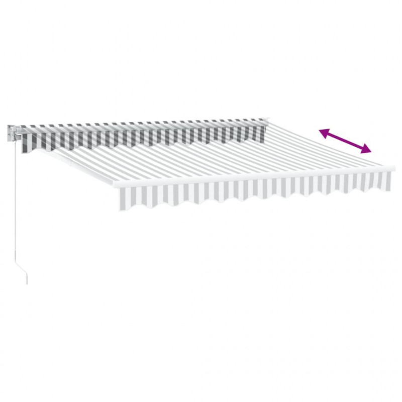 Zwijana markiza, antracytowo-biała, 3x2,5m, tkanina i aluminium