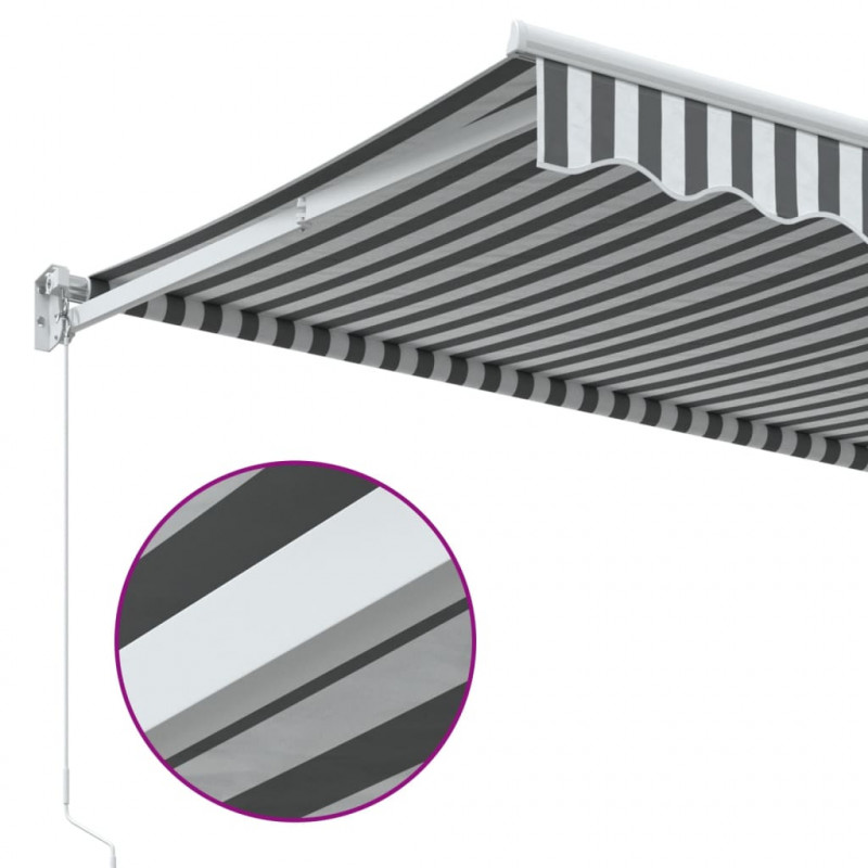 Zwijana markiza, antracytowo-biała, 3x2,5m, tkanina i aluminium