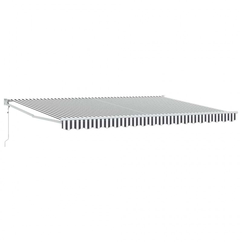 Zwijana markiza, antracytowo-biała, 4,5x3m, tkanina i aluminium