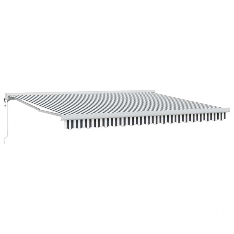 Zwijana markiza, antracytowo-biała, 4x3 m, tkanina i aluminium