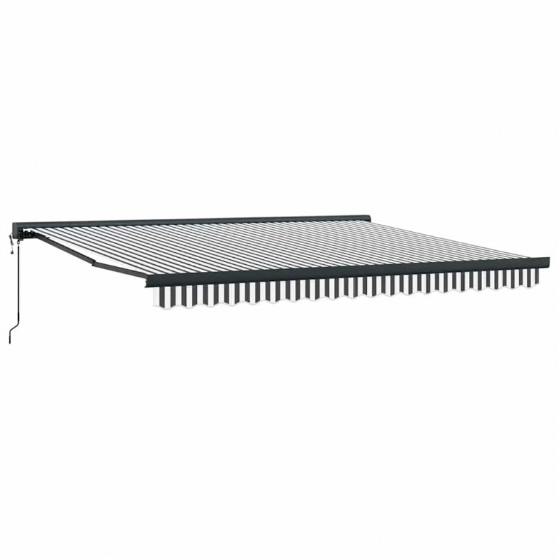 Zwijana markiza, antracytowo-biała, 4x3 m, tkanina i aluminium