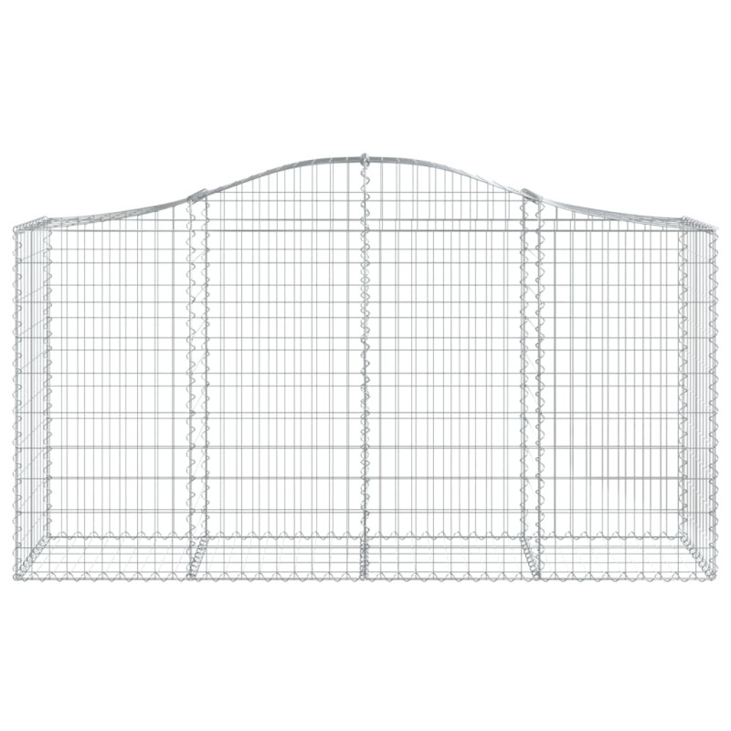 Kosze gabionowe, 3 szt, 200x50x100/120 cm, galwanizowane żelazo