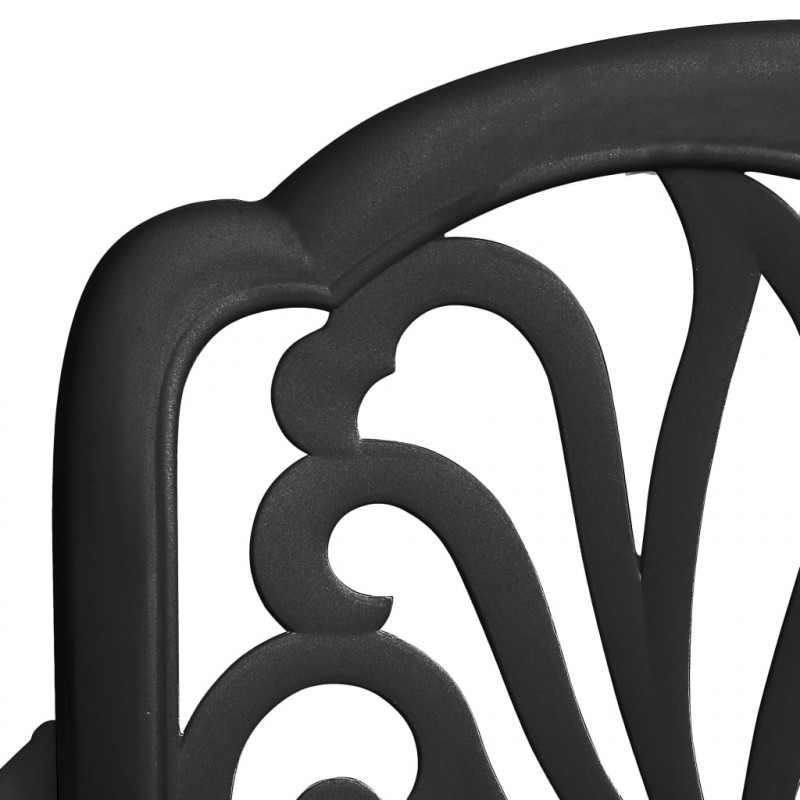 5-częściowy zestaw mebli ogrodowych, czarny, odlewane aluminium