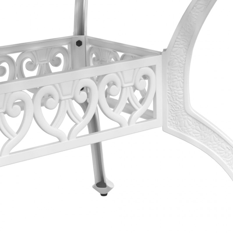 5-częściowy zestaw mebli ogrodowych, biały, odlewane aluminium