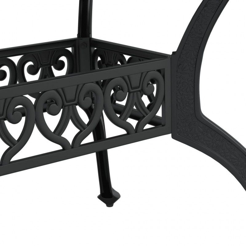 7-częściowy zestaw mebli ogrodowych, czarny, odlewane aluminium
