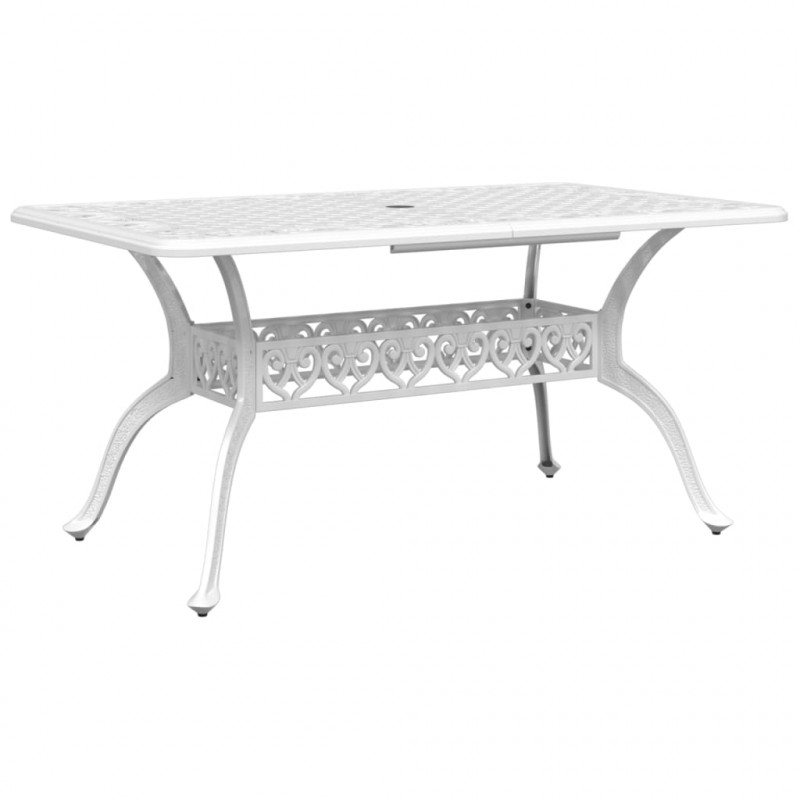 7-częściowy zestaw mebli ogrodowych, biały, odlewane aluminium