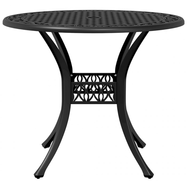 3-częściowy zestaw mebli bistro, czarny, odlew aluminium
