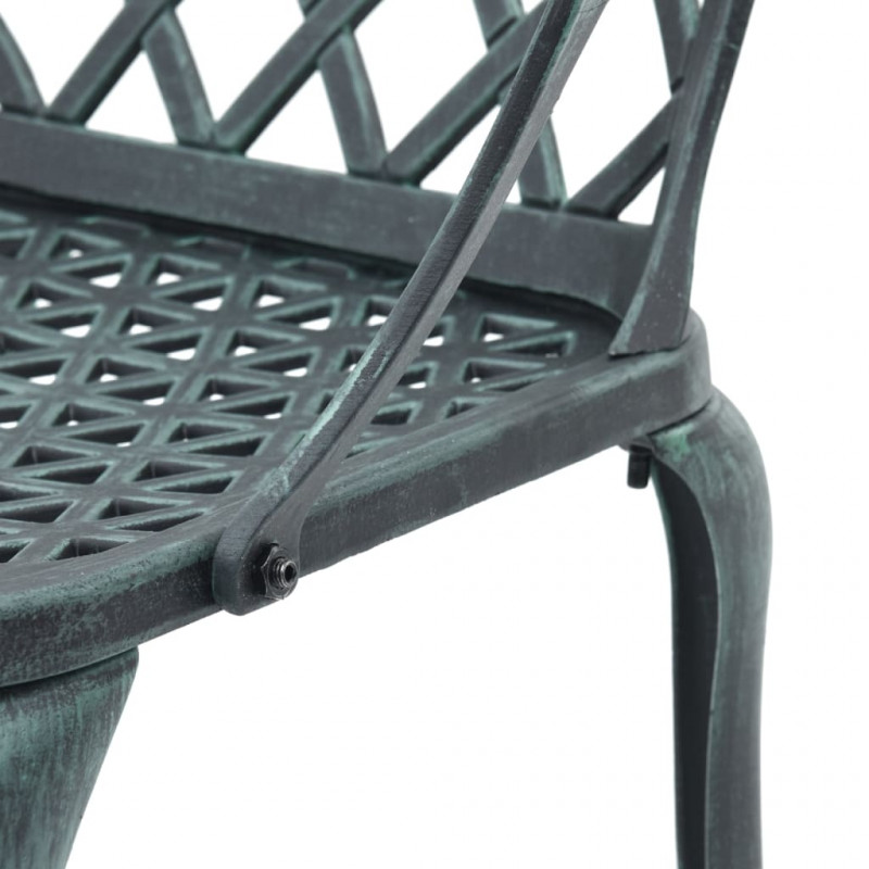 3-częściowy zestaw mebli bistro, zielony, odlewane aluminium