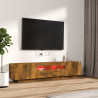 Zestaw 2 szafek TV z oświetleniem LED, przydymiony dąb