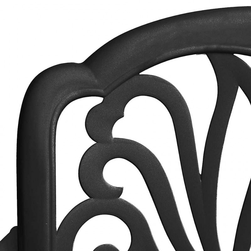 5-częściowy zestaw mebli ogrodowych, czarny, odlewane aluminium