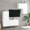 4-częściowy zestaw mebli TV, biały, materiał drewnopochodny