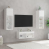 4-cz. zestaw mebli TV z oświetleniem LED, biały