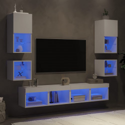 8-częściowy zestaw mebli TV z LED, biały