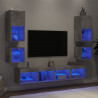 8-częściowy zestaw mebli TV z LED, szarość betonu