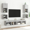 8-częściowy zestaw mebli TV z LED, szarość betonu