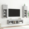5-częściowy zestaw mebli TV z LED, szarość betonu