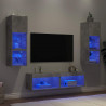 6-częściowy zestaw mebli TV z LED, szarość betonu
