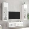 6-częściowy zestaw mebli TV z LED, biały