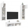 6-częściowy zestaw mebli TV z LED, biały