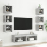 8-częściowy zestaw mebli TV z LED, szarość betonu