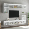 8-częściowy zestaw mebli TV z LED, biały