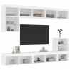 8-częściowy zestaw mebli TV z LED, biały